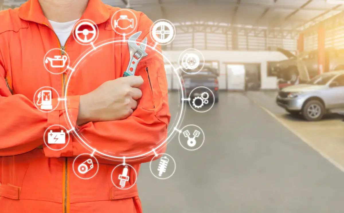 Technicien avec clé à molette